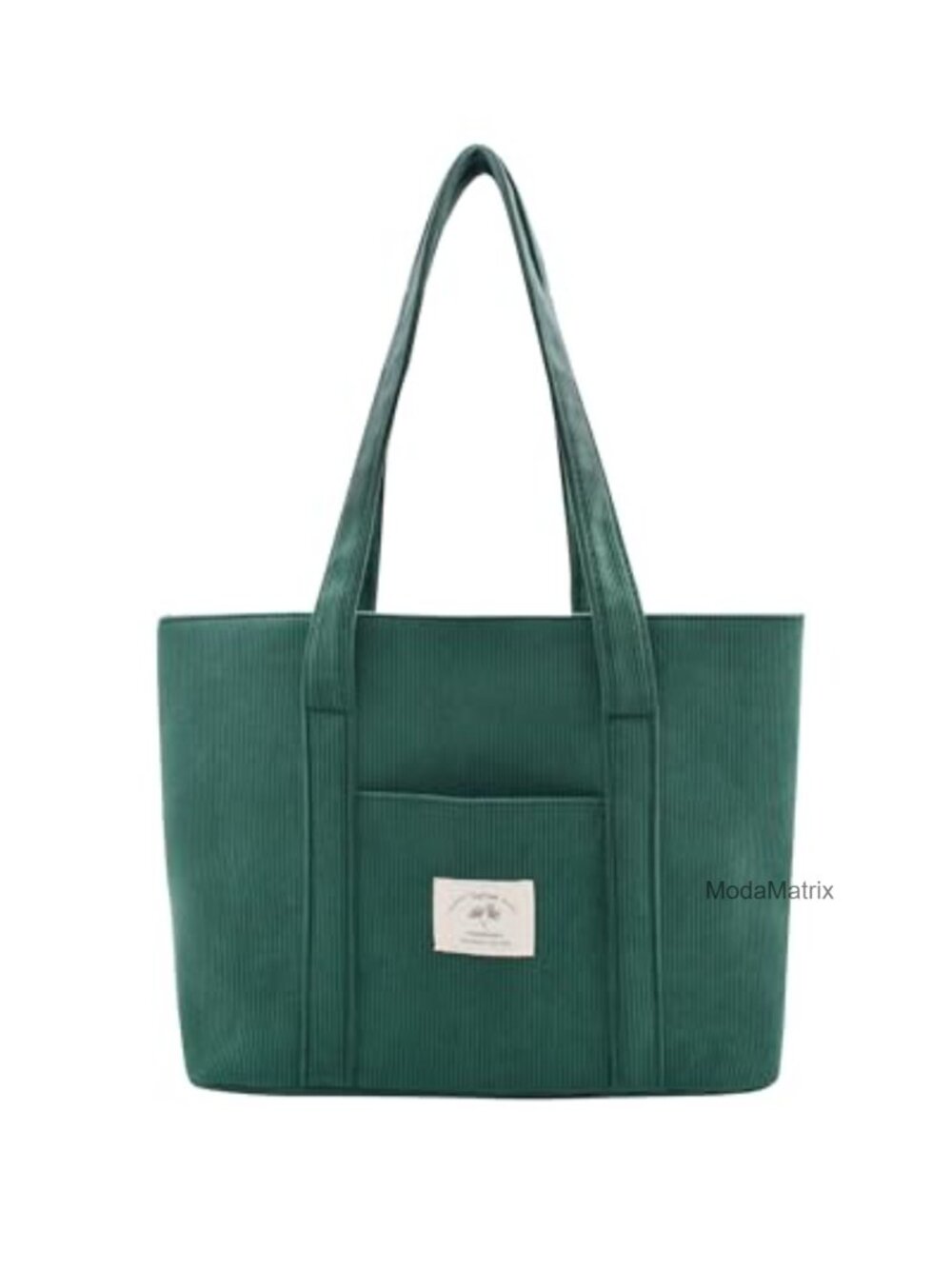 Corduroy Tote Bag Zippered Shoulder Bag with Pockets Large